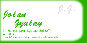 jolan gyulay business card